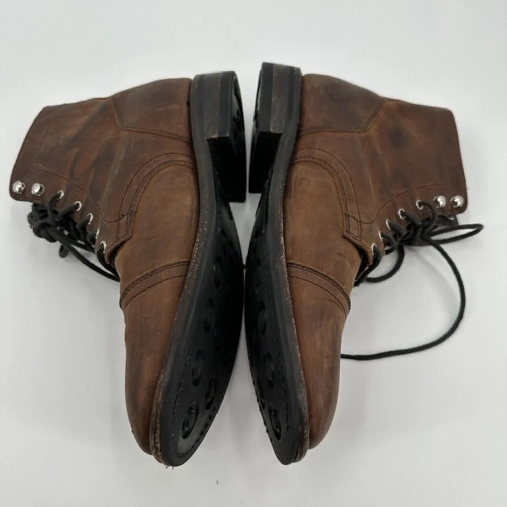 Men's Brown Leather Lace-Up Boots